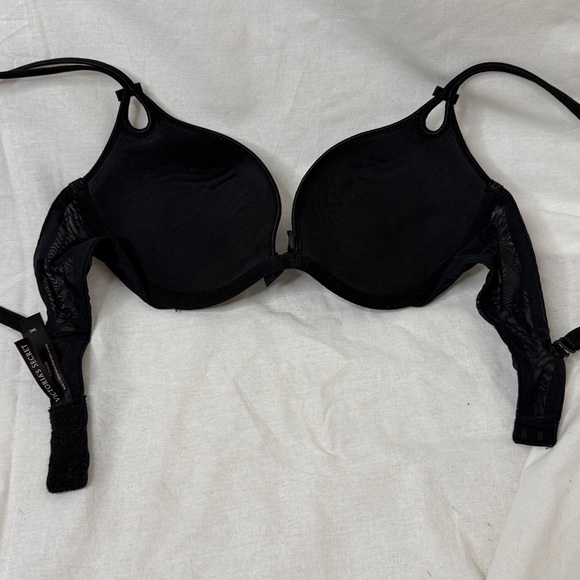 Victorias Secret Gorgeous Plunge Sequin Bra Silver Black 34C - Picture 3 of 9